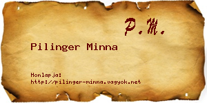 Pilinger Minna névjegykártya